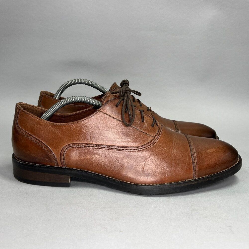 Johnston‎ & Murphy Men's Size 10 Brown Leather Cap Toe Oxfords